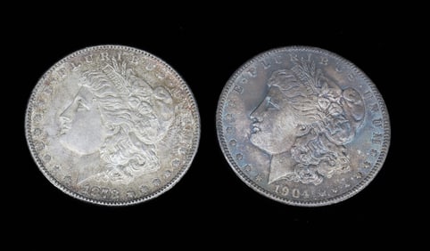 (2) MORGAN DOLLARS