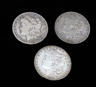 (3) MORGAN DOLLARS