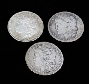 (3) MORGAN DOLLARS
