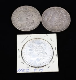 (3) MORGAN DOLLARS