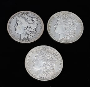 (3) MORGAN DOLLARS