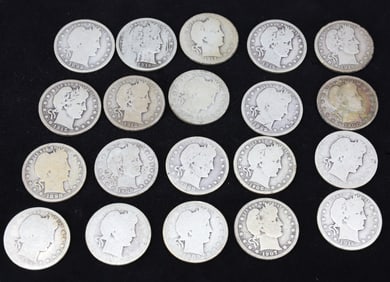 $5.00 FACE VALUE OF BARBER QUARTERS