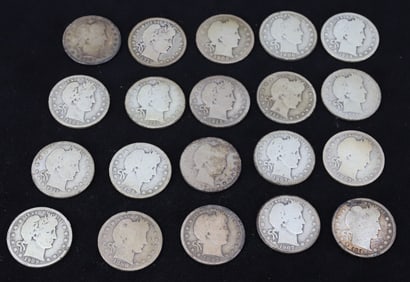 $5.00 FACE VALUE OF BARBER QUARTERS