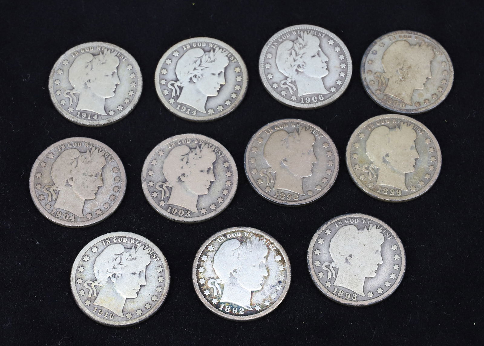 $2.75 FACE VALUE OF BARBER QUARTERS (1 of 4)