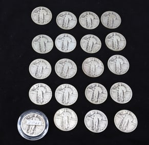 $5.00 FACE VALUE OF STANDING LIBERTY QUARTERS