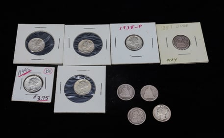 EARLY SILVER DIME LOT