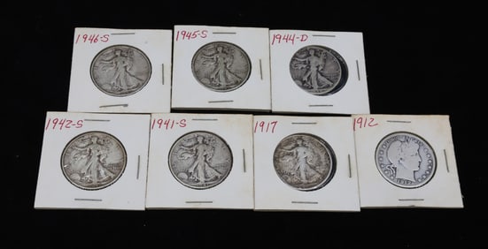 $4.50 FACE VALUE OF SILVER HALF DOLLARS