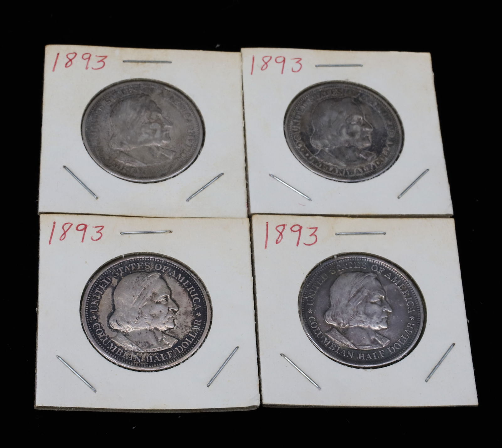 (4) 1893 COMMEMORATIVE HALF DOLLARS (1 of 4)