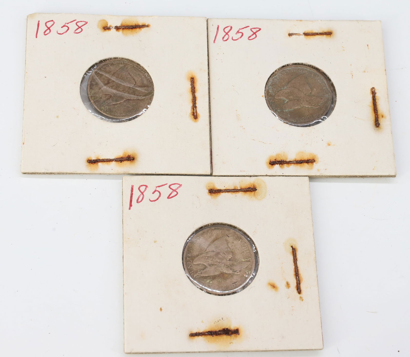 (3) 1858 FLYING EAGLE CENTS (1 of 4)