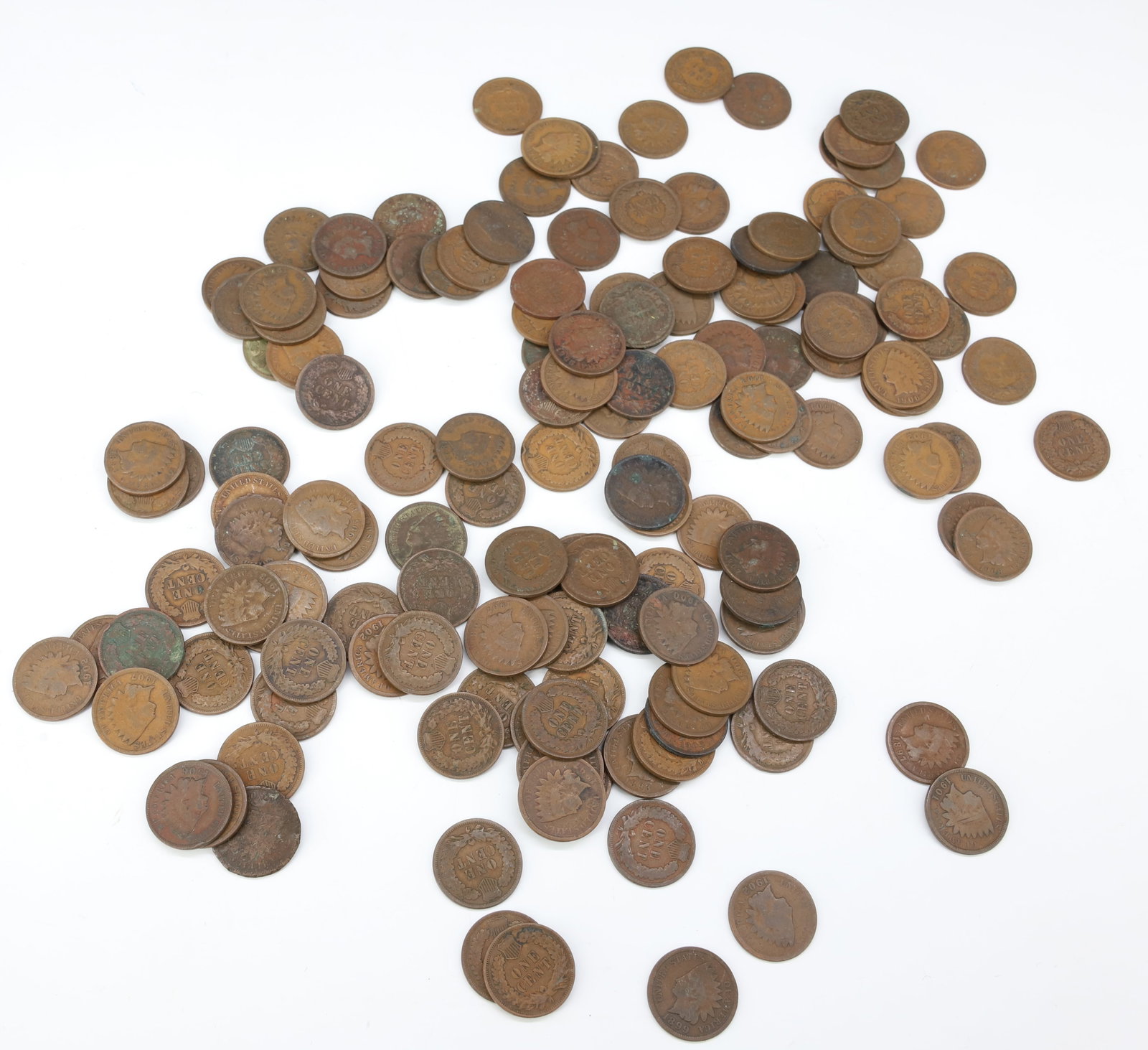 LARGE LOT OF INDIAN HEAD CENTS: 140 PLUS PLEASE READ CAREFULLY - SINCE THIS IS A COIN SALE PLEASE NOTE. ITEMS MUST BE PAID FOR THROUGH LIVE AUCTIONEERS OR WITH CASH OR CHECK IN PERSON - Terms for Purchasing and Shipping of Auction I