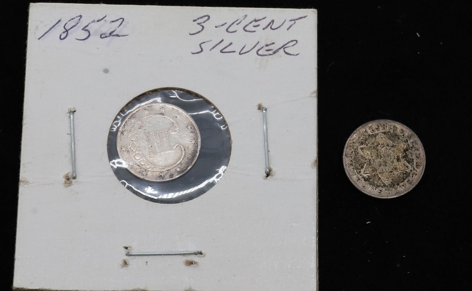 (2) 3 CENT SILVER PIECES (1 of 4)