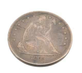 1862 SEATED LIBERTY DOLLAR