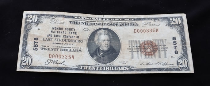 $20.00  EAST STROUDSBURG, PA BANK NOTE