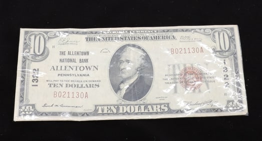 $10.00 ALLENTOWN NATIONAL BANK NOTE