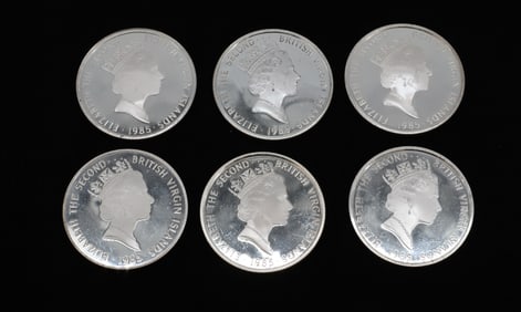 (6) SILVER BRITISH VIRGIN ISLANDS COINS