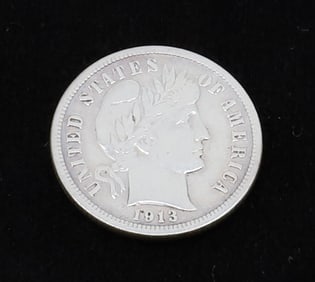 1913 BARBER  DIME