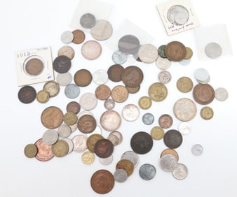 SILVER AND REGULAR FOREIGN COIN LOT