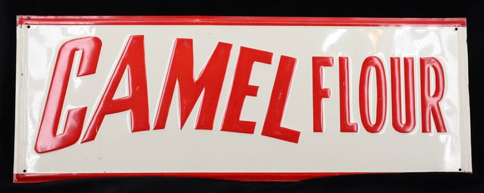 TIN CAMEL FLOUR ADVERTISING SIGN