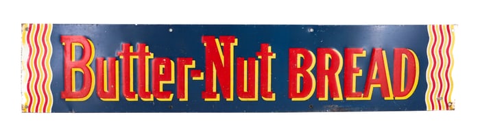 TIN BUTTER-NUT BREAD ADVERTISING SIGN