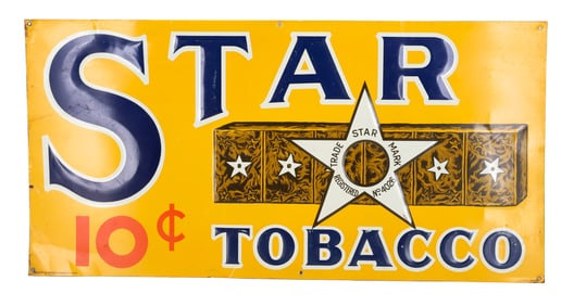 TIN "STAR TOBACCO" ADVERTISING SIGN