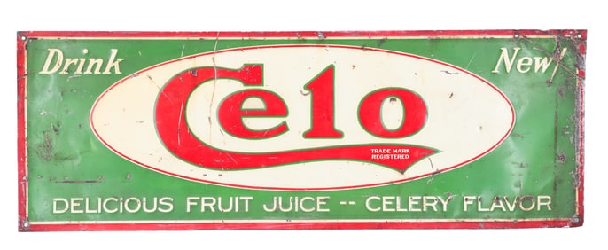 TIN "CELO" JUICE ADVERTISING SIGN