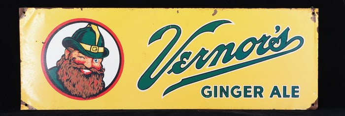 TIN VERNOR'S GINGER ALE ADVERTISING SIGN