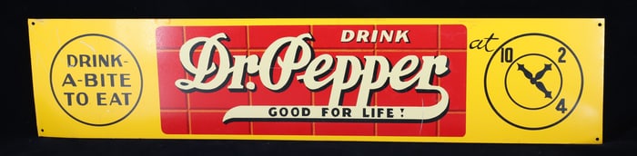 TIN "DR. PEPPER" ADVERTISING SIGN