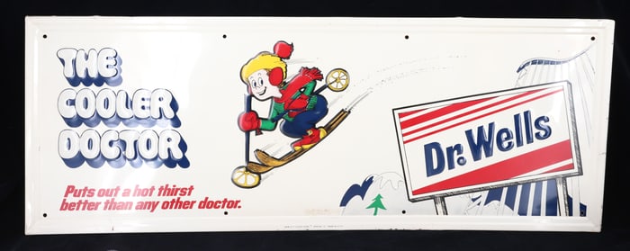TIN "DR. WELLS" ADVERTISING SIGN