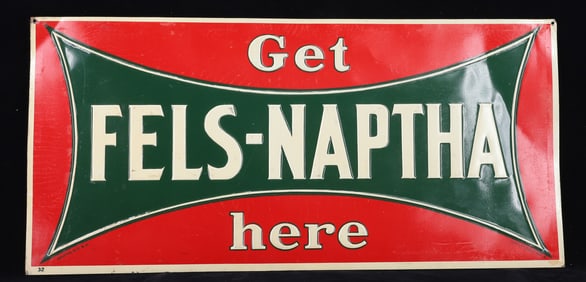 TIN "FELS-NAPTHA" ADVERTISING SIGN