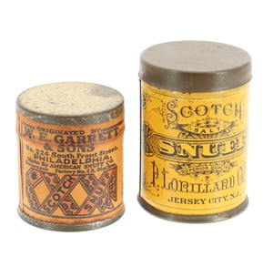 (2) SMALL SNUFF TINS