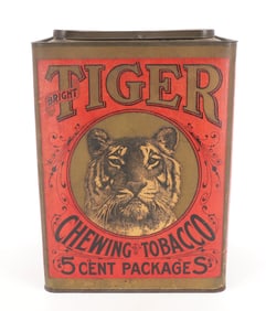 TIGER BRIGHT CHEWING TOBACCO TIN