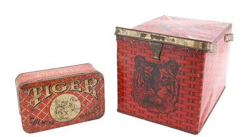 (2) TIGER BRAND TOBACCO TINS