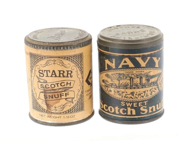 (2) SMALL SNUFF TINS