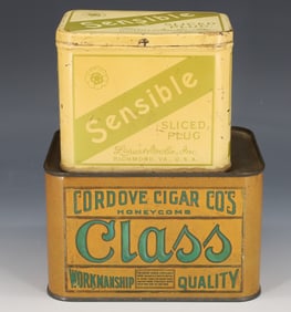 (2) TIN LITHO TOBACCO TINS