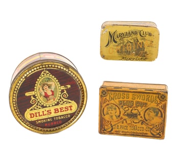 (3) TIN LITHO TOBACCO TINS
