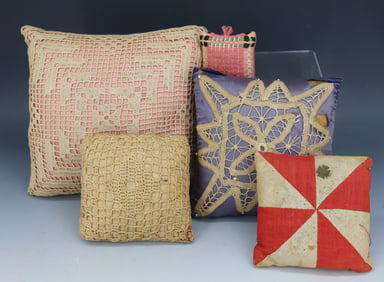 (5) ANTIQUE PIN CUSHIONS