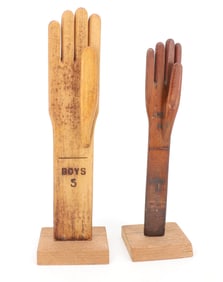 (2) WOODEN GLOVE MOLDS