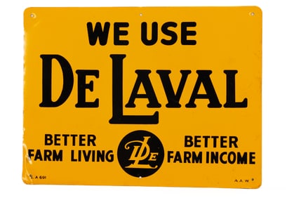 TIN "DE LAVAL" ADVERTISING SIGN