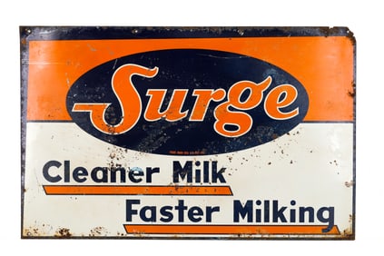 TIN "SURGE" ADVERTISING SIGN