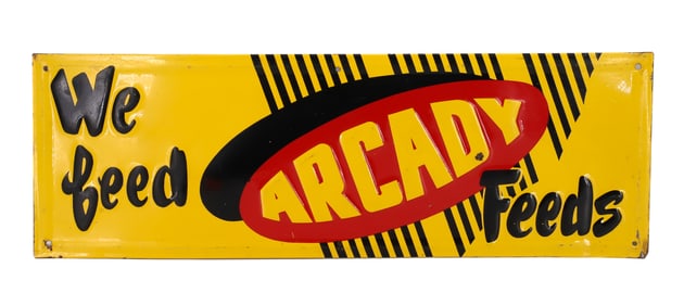 TIN "ARCADY FEEDS" SIGN