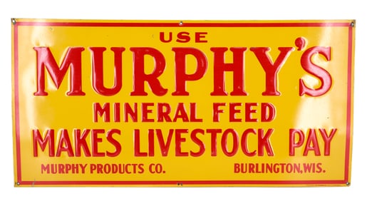 TIN "MURPHY'S MINERAL FEED" SIGN