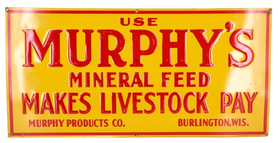 TIN "MURPHY'S MINERAL FEED" SIGN
