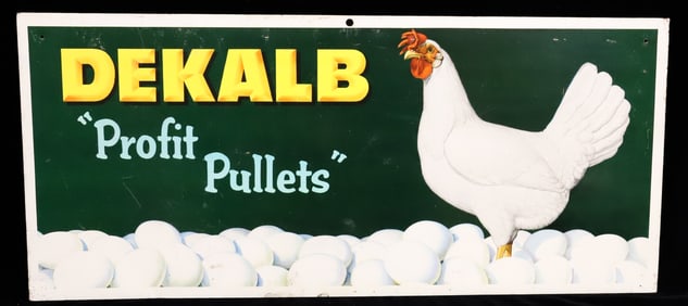 TIN "DEKALB" ADVERTISING SIGN