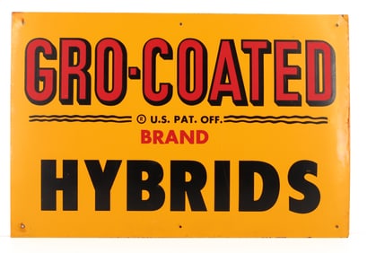 TIN "GRO-COATED" ADVERTISING SIGN