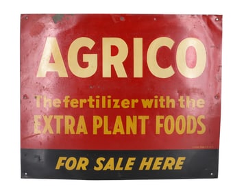 TIN "AGRICO" ADVERTISING SIGN