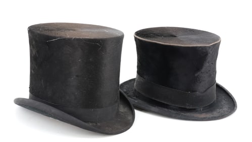 (2) KNOX BRAND TOP HATS