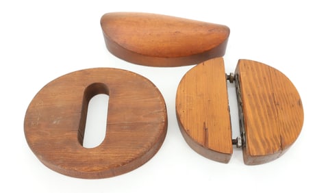 (3) WOODEN HAT BLOCKS