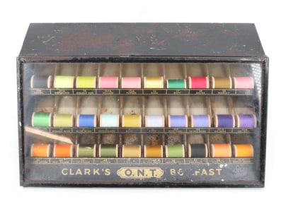 CLARK'S THREAD DISPLAY CASE