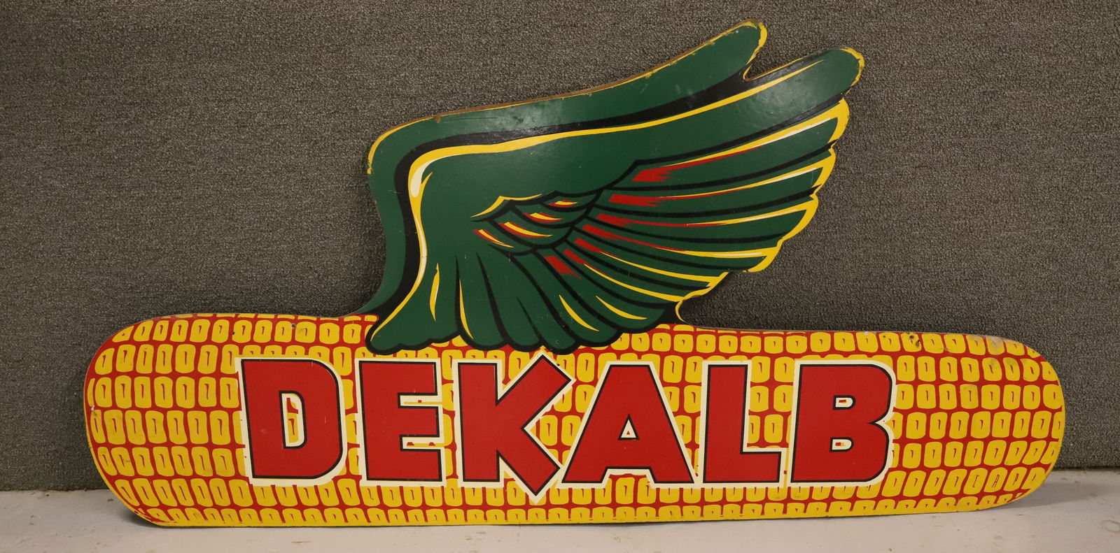 LARGE "DEKALB" ADVERTISING SIGN: PRINTED ON MASONITE. 32" X 63" PLEASE READ CAREFULLY - Terms for Purchasing and Shipping of Auction Items. Please read carefully before bidding. Hartzell’s Auction Gallery. Hartzell's Auction Ga