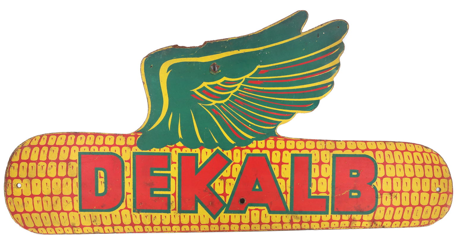 DEKALB ADVERTISING SIGN: PRINTED ON MASONITE. 14 3/4" X 30". PLEASE READ CAREFULLY - Terms for Purchasing and Shipping of Auction Items. Please read carefully before bidding. Hartzell’s Auction Gallery. Hartzell's Aucti